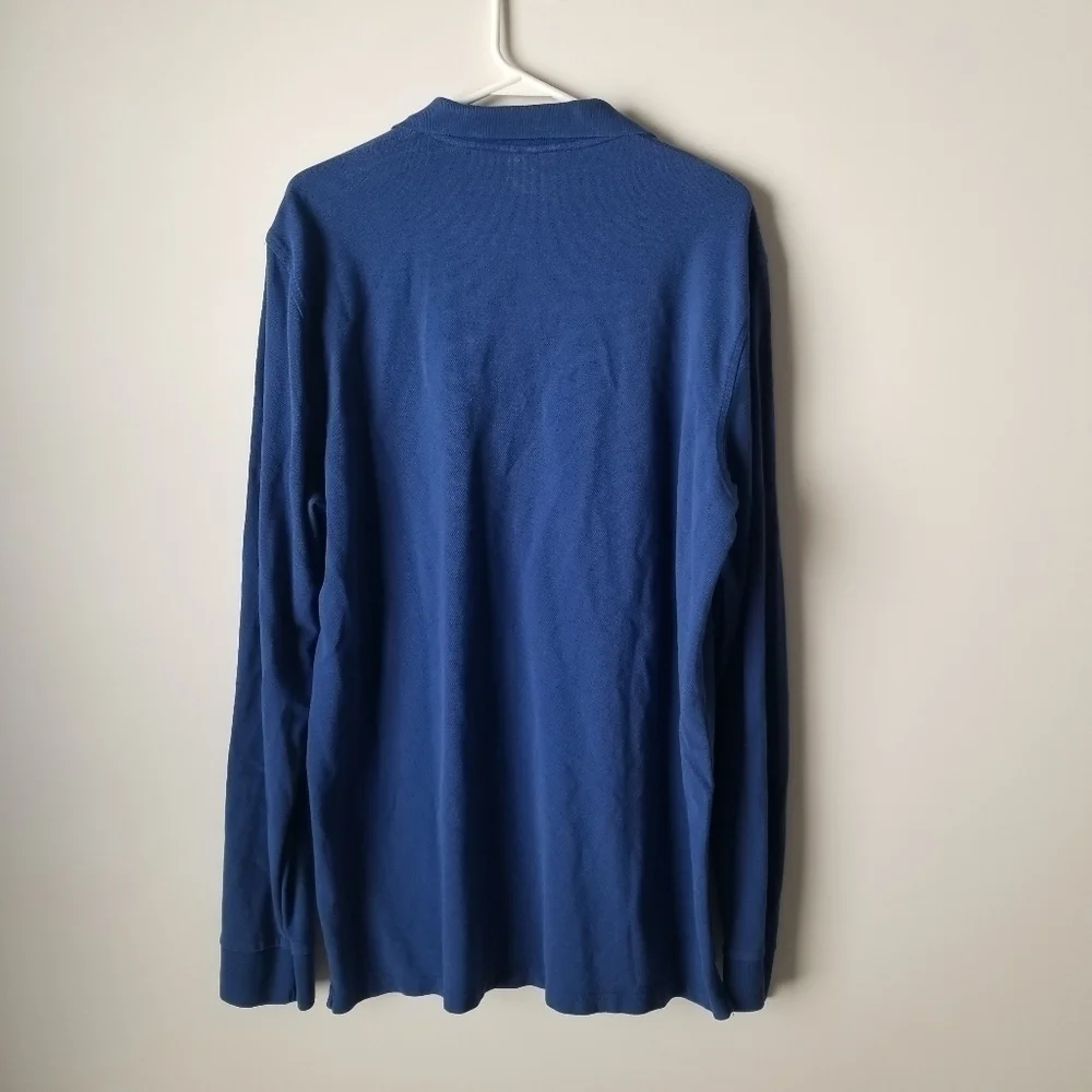J Crew Royal Blue Classic Polo Long Sleeve Polo Shirt Size XL Tall